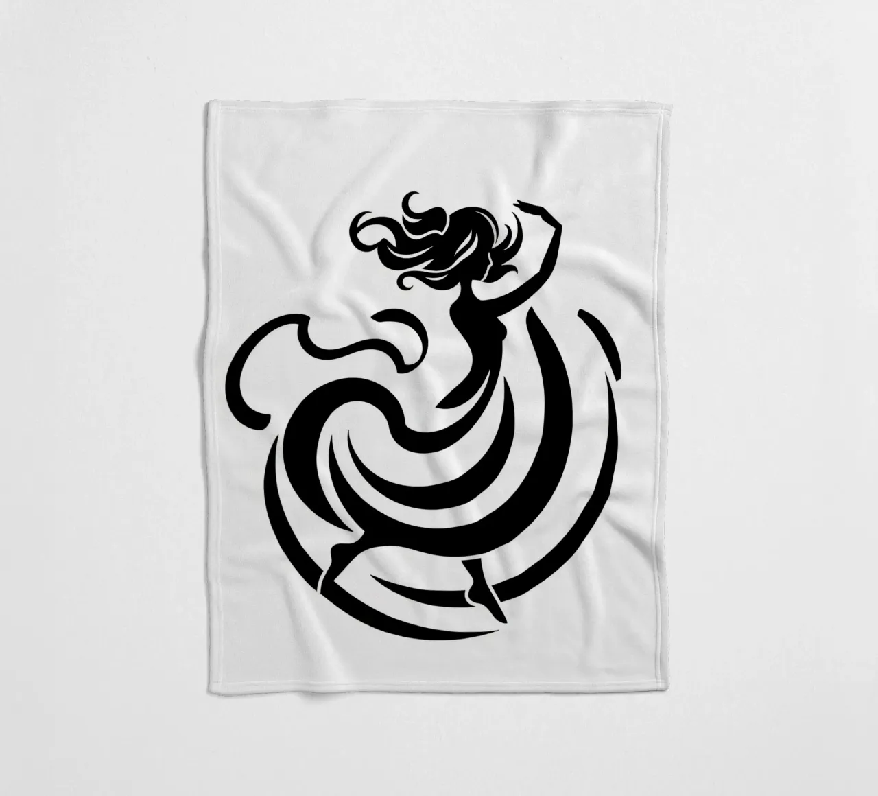 A graceful dancer in motion with flowing lines fleece blanket by DesignDoodle