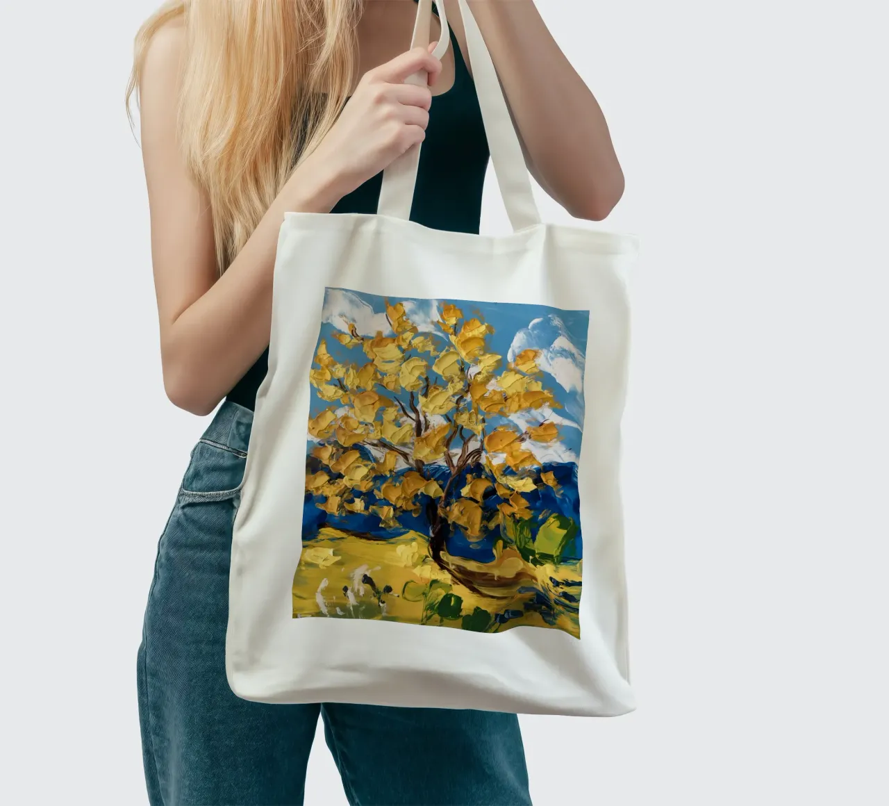 Albero giallo borsa in juta da logic