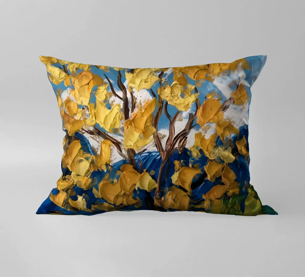 Albero giallo cuscino da logic