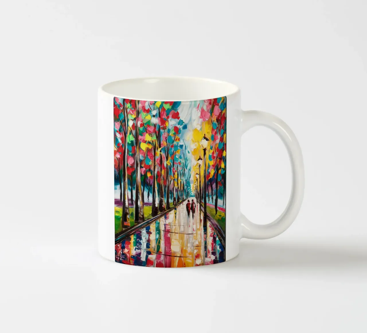 Giornata di pioggia nel parco tazza in ceramica da logic