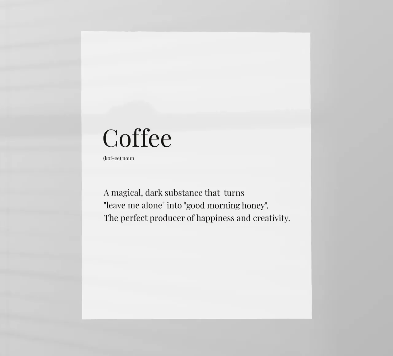 Definizione divertente di caffè pellicola backlit da Paigaam Studio