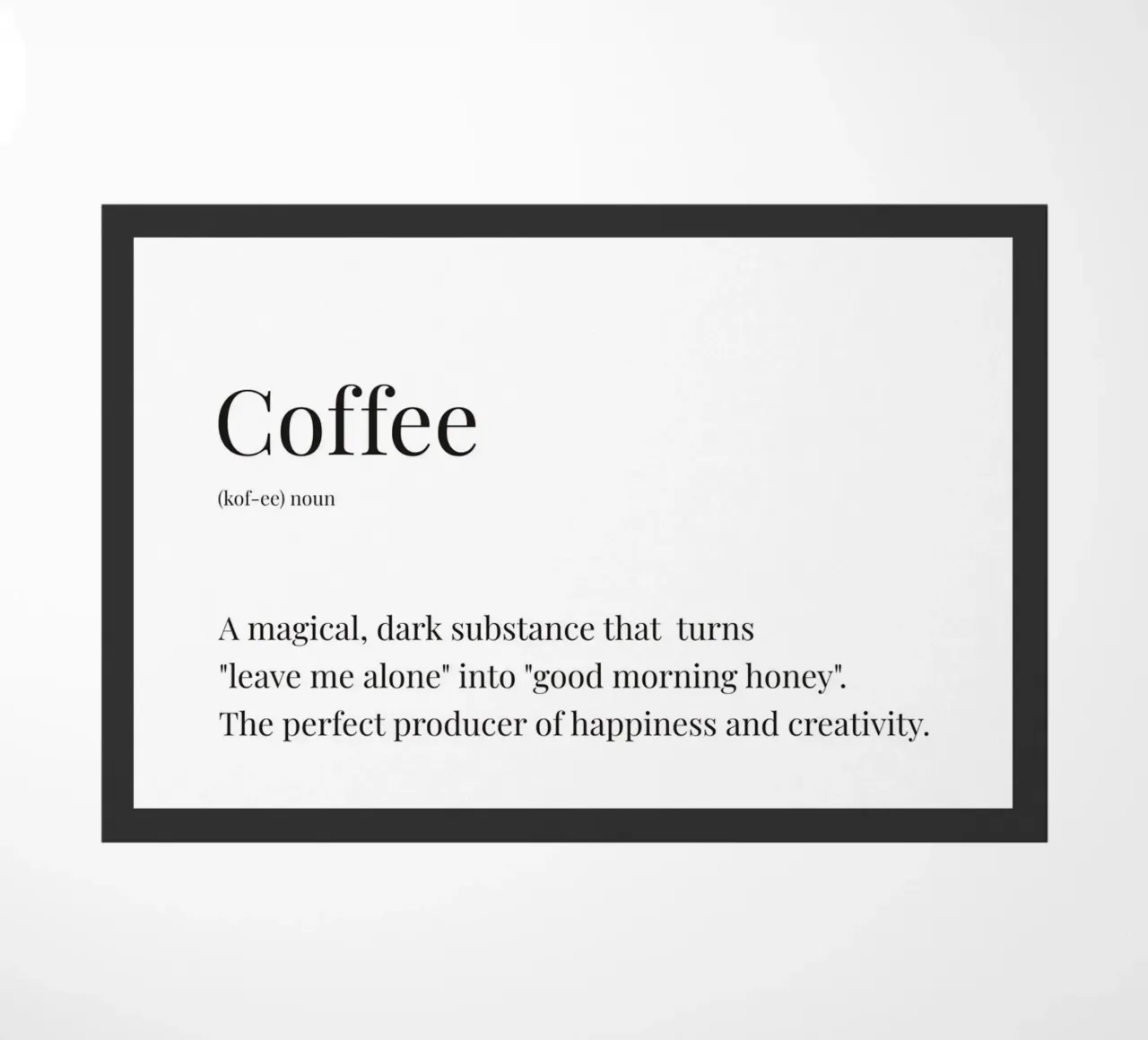 Definizione divertente di caffè zerbino da Paigaam Studio