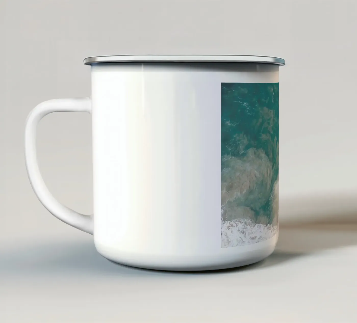Riptide enamel mug by Shot By Clint