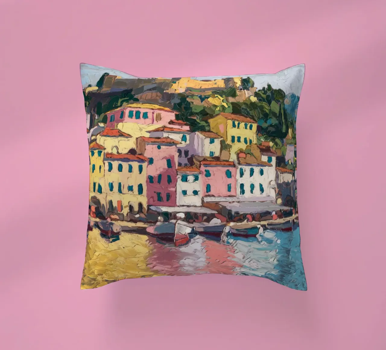Città portuale serena cuscino da logic