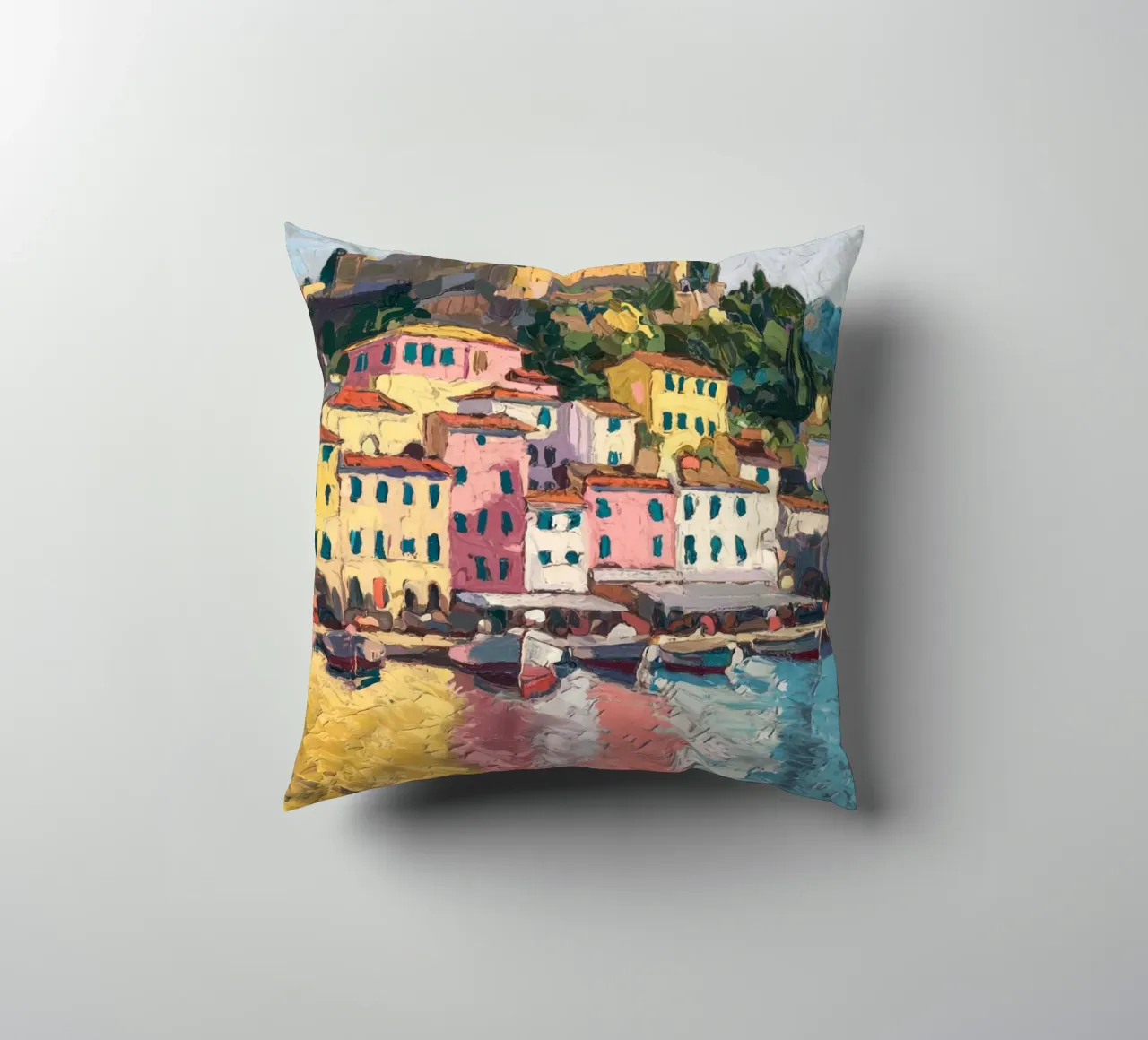 Città portuale serena cuscino da logic