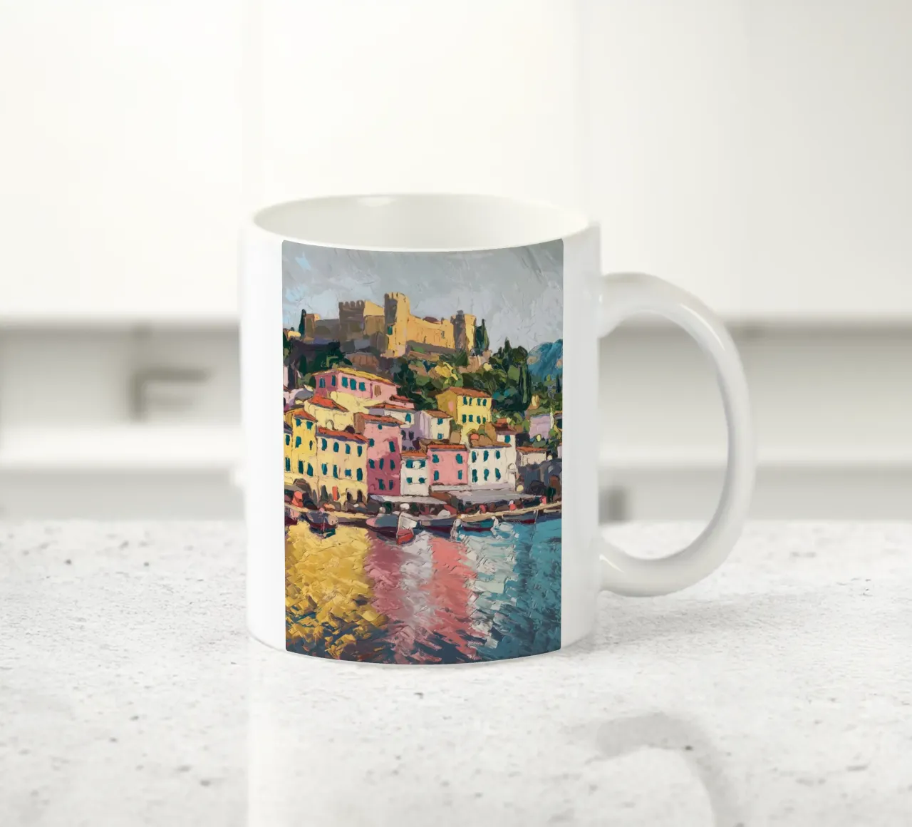 Città portuale serena tazza in ceramica da logic