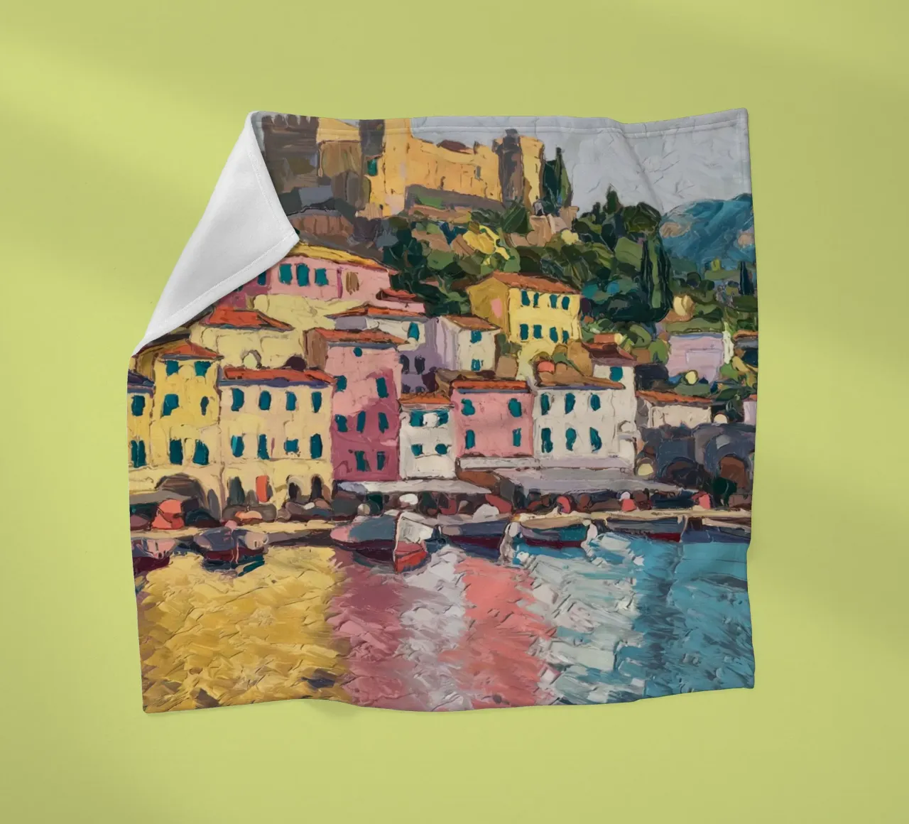 Città portuale serena coperta in pile da logic