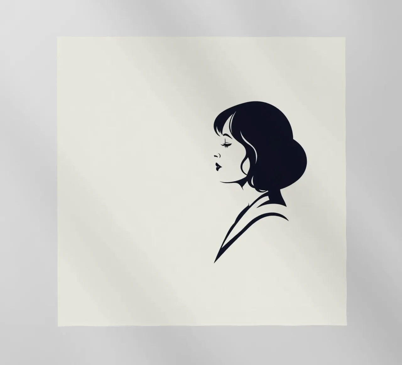 Profilo elegante di una donna con acconciatura vintage pellicola backlit da DesignDoodle