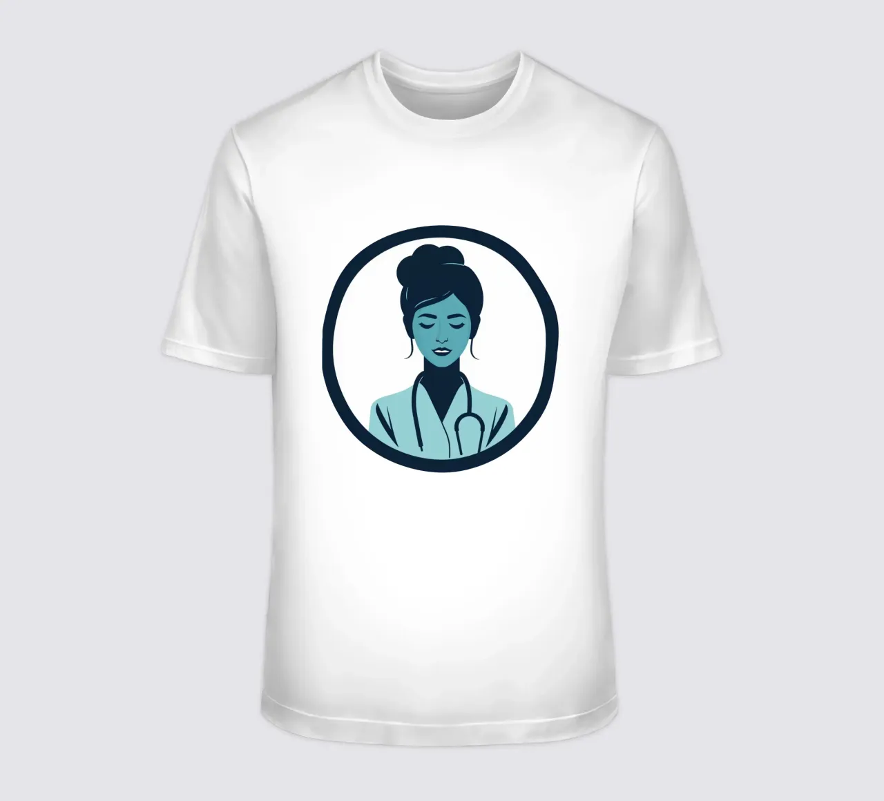 Illustrazione di un operatore sanitario con stetoscopio t-shirt da DesignDoodle