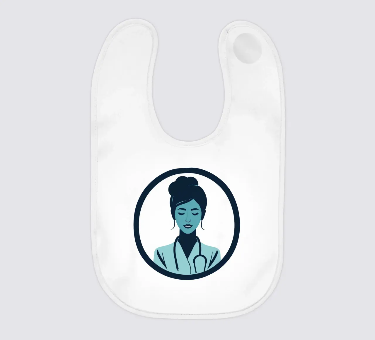 Illustrazione di un operatore sanitario con stetoscopio bavaglino da DesignDoodle