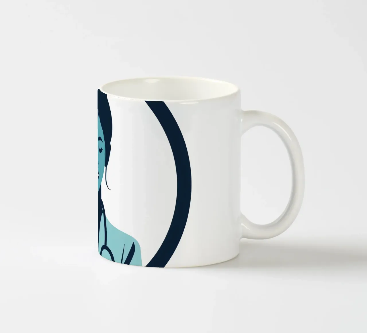 Illustrazione di un operatore sanitario con stetoscopio tazza in ceramica da DesignDoodle