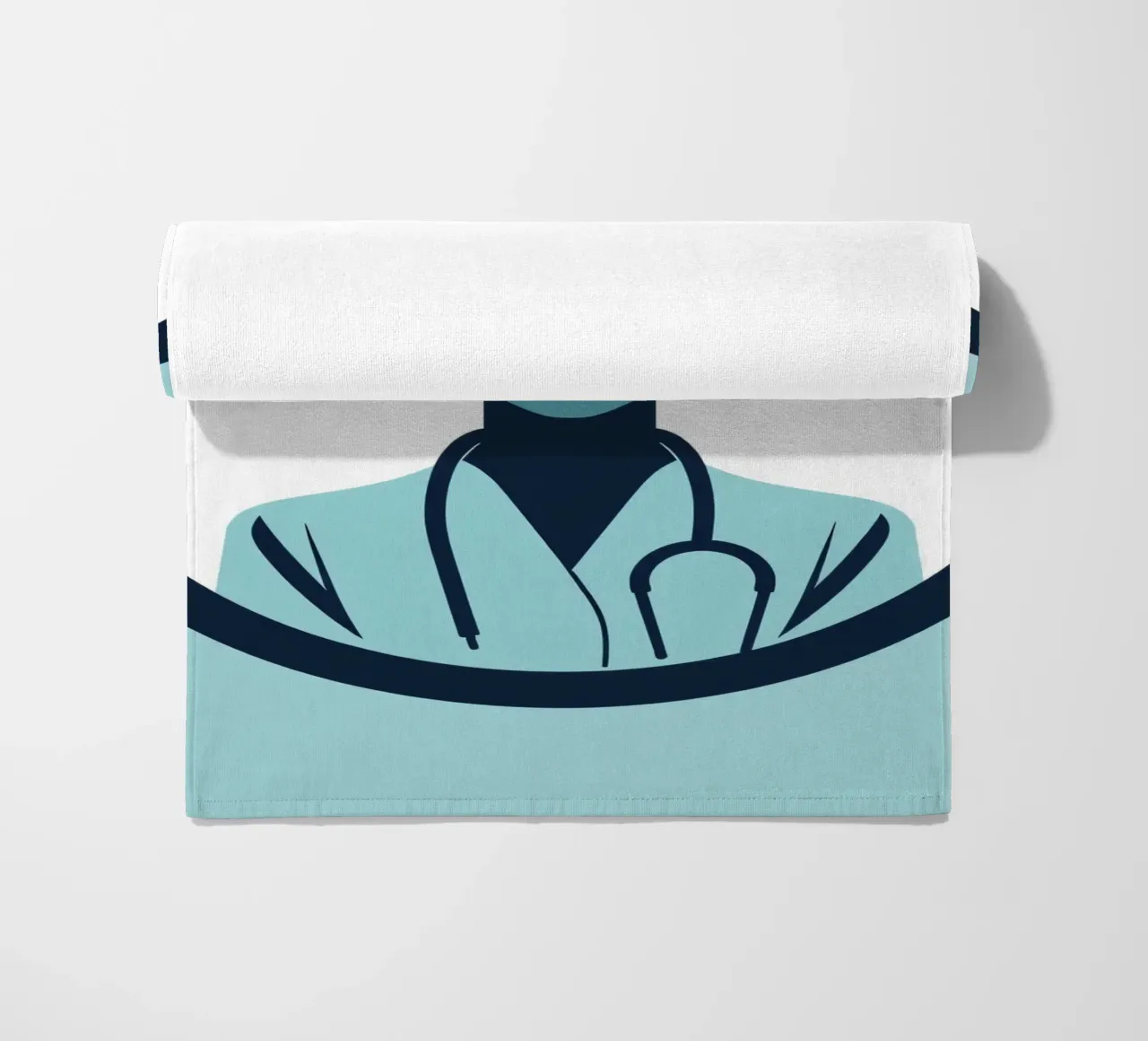 Illustrazione di un operatore sanitario con stetoscopio telo mare da DesignDoodle