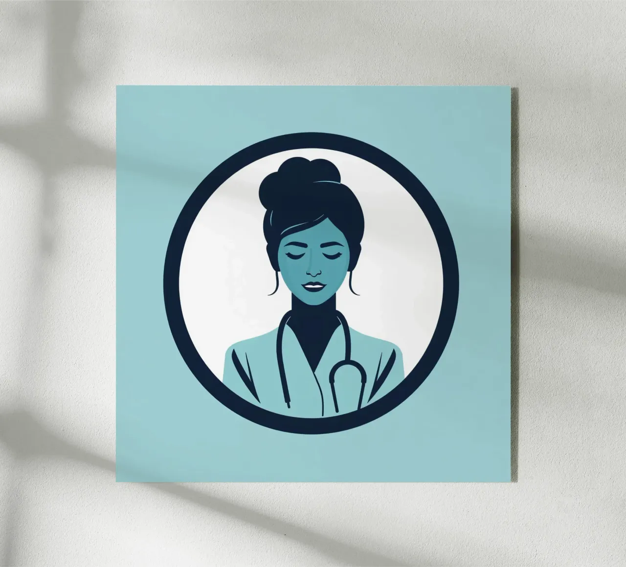 Illustrazione di un operatore sanitario con stetoscopio plexiglass da DesignDoodle