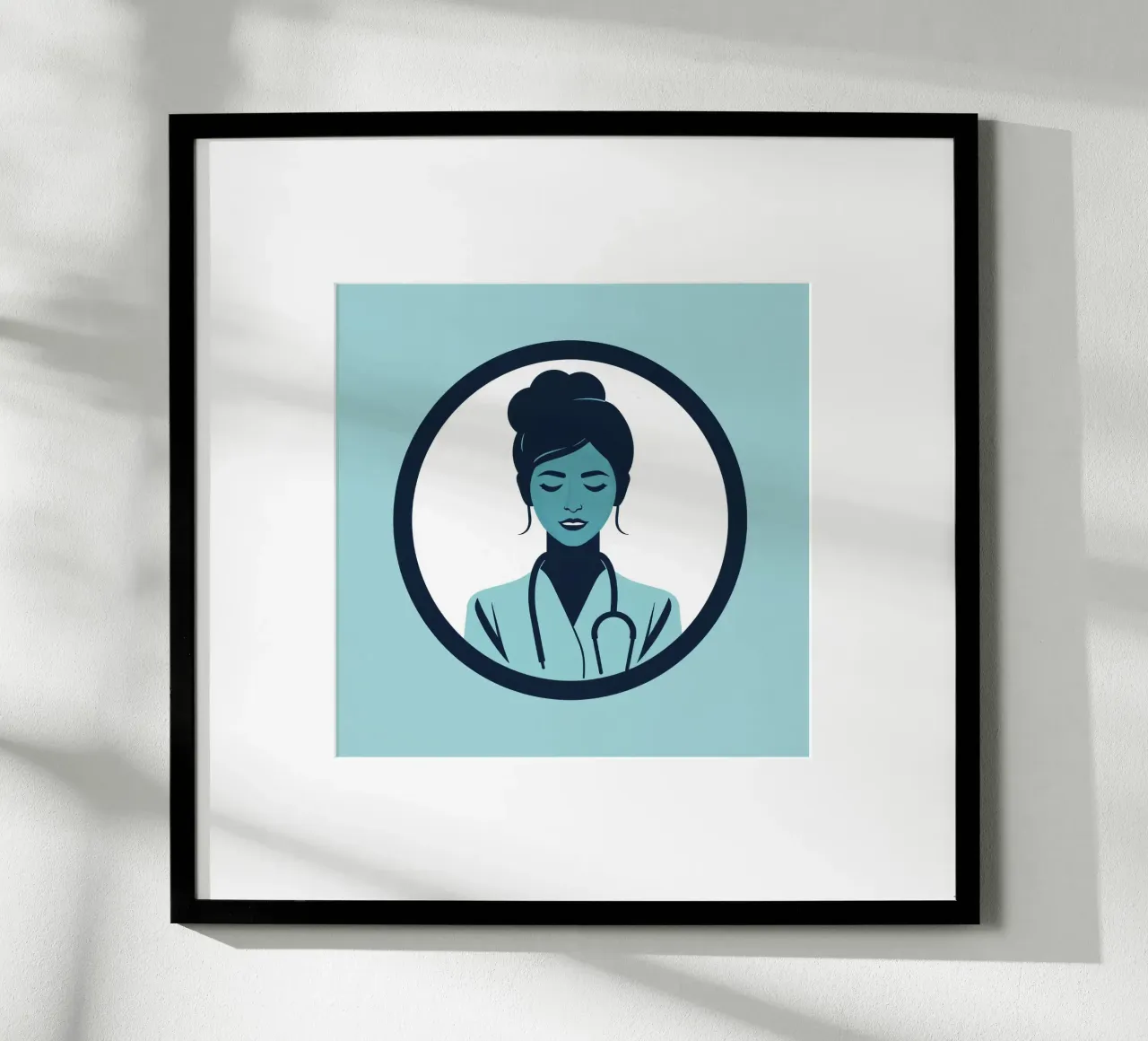 Illustrazione di un operatore sanitario con stetoscopio carta hahnemühle da DesignDoodle