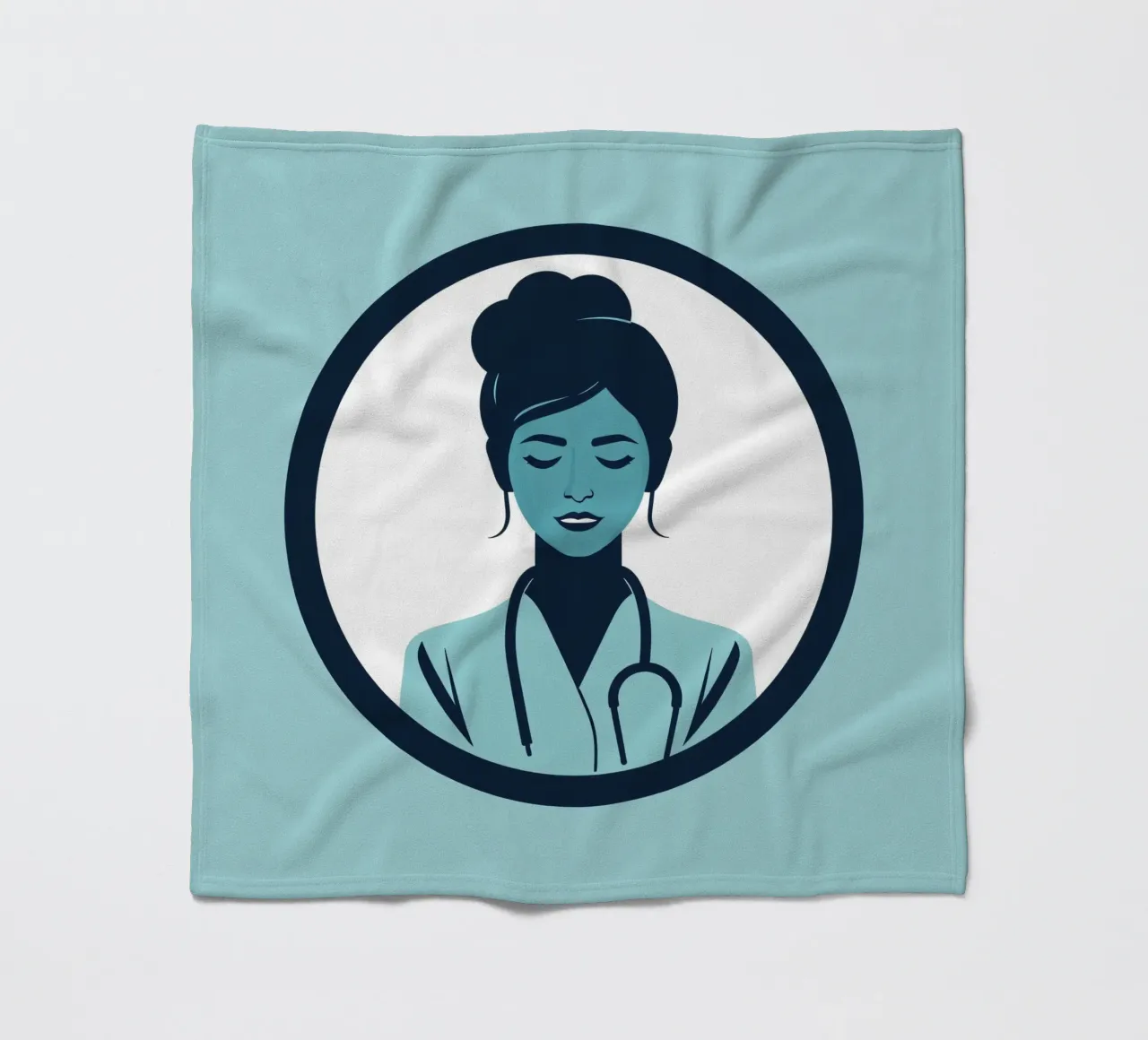 Illustrazione di un operatore sanitario con stetoscopio coperta in pile da DesignDoodle