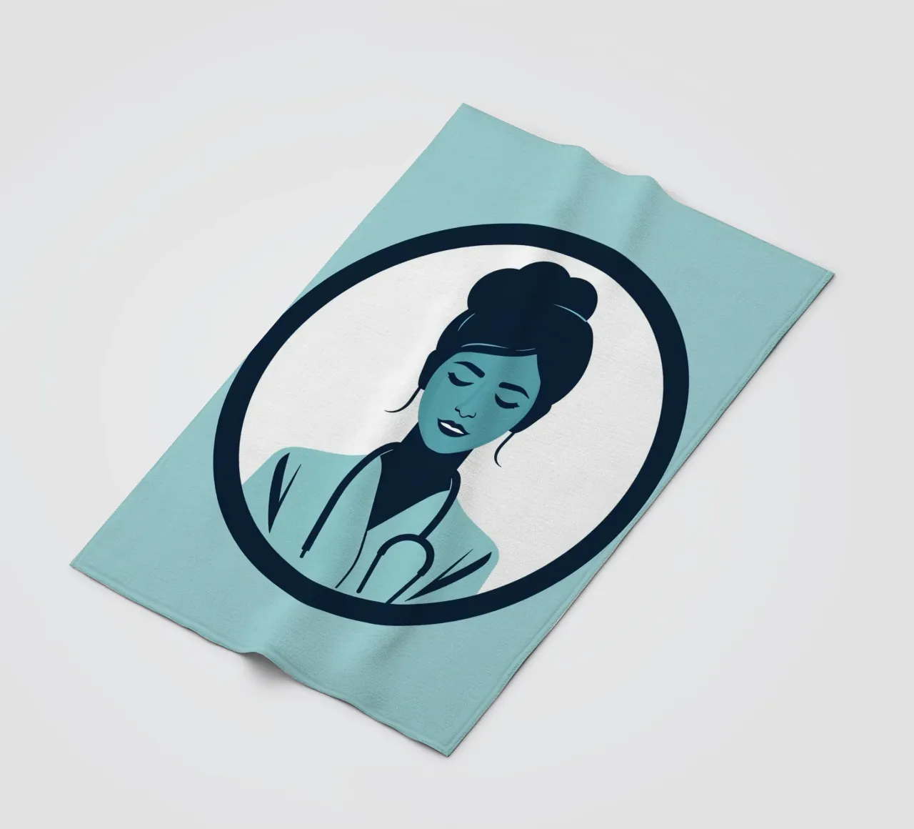 Illustrazione di un operatore sanitario con stetoscopio coperta in pile da DesignDoodle