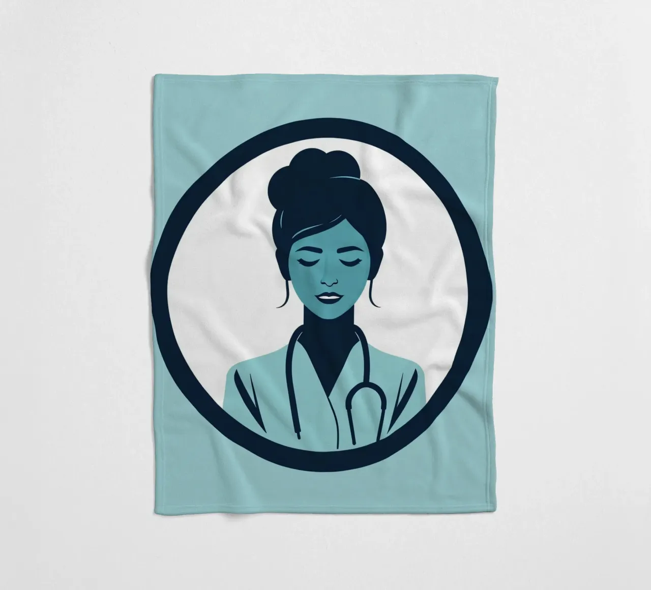 Illustrazione di un operatore sanitario con stetoscopio coperta in pile da DesignDoodle