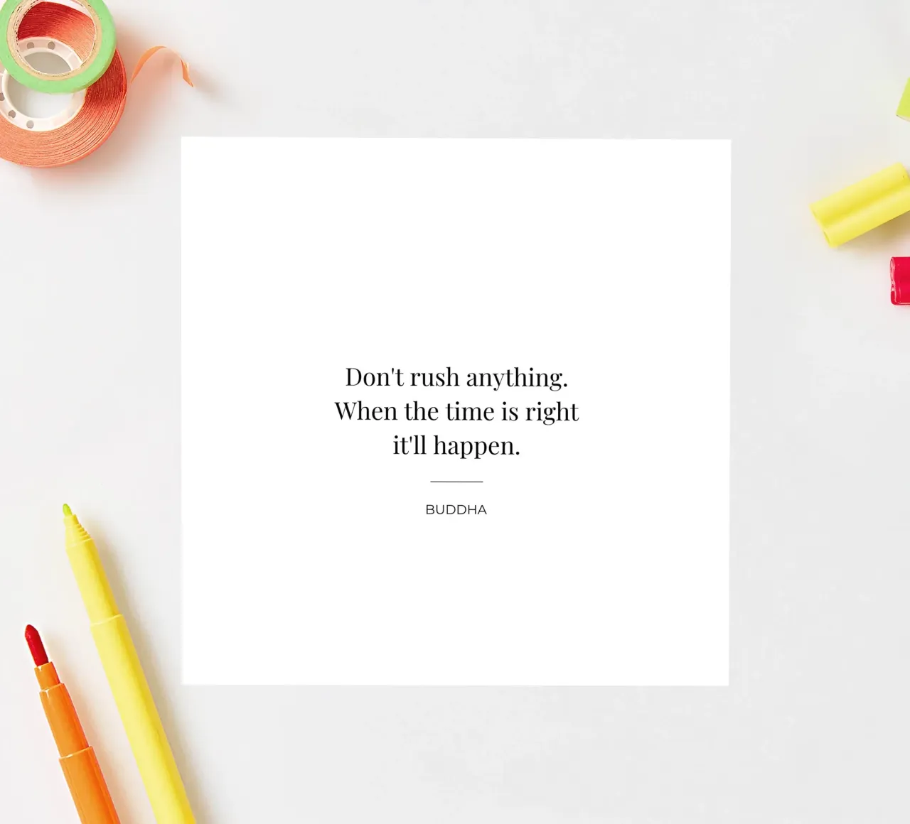 Don't rush anything, when the time is right quote sticker by Paigaam Studio