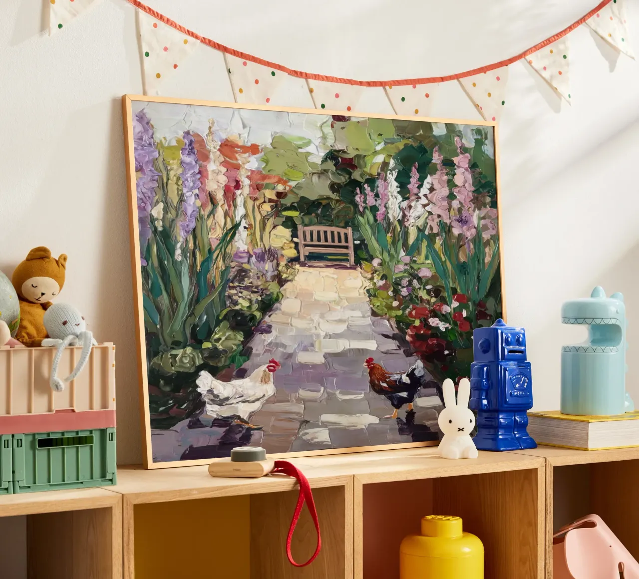 A Garden Path Beckons poster with aluminum frame by logic