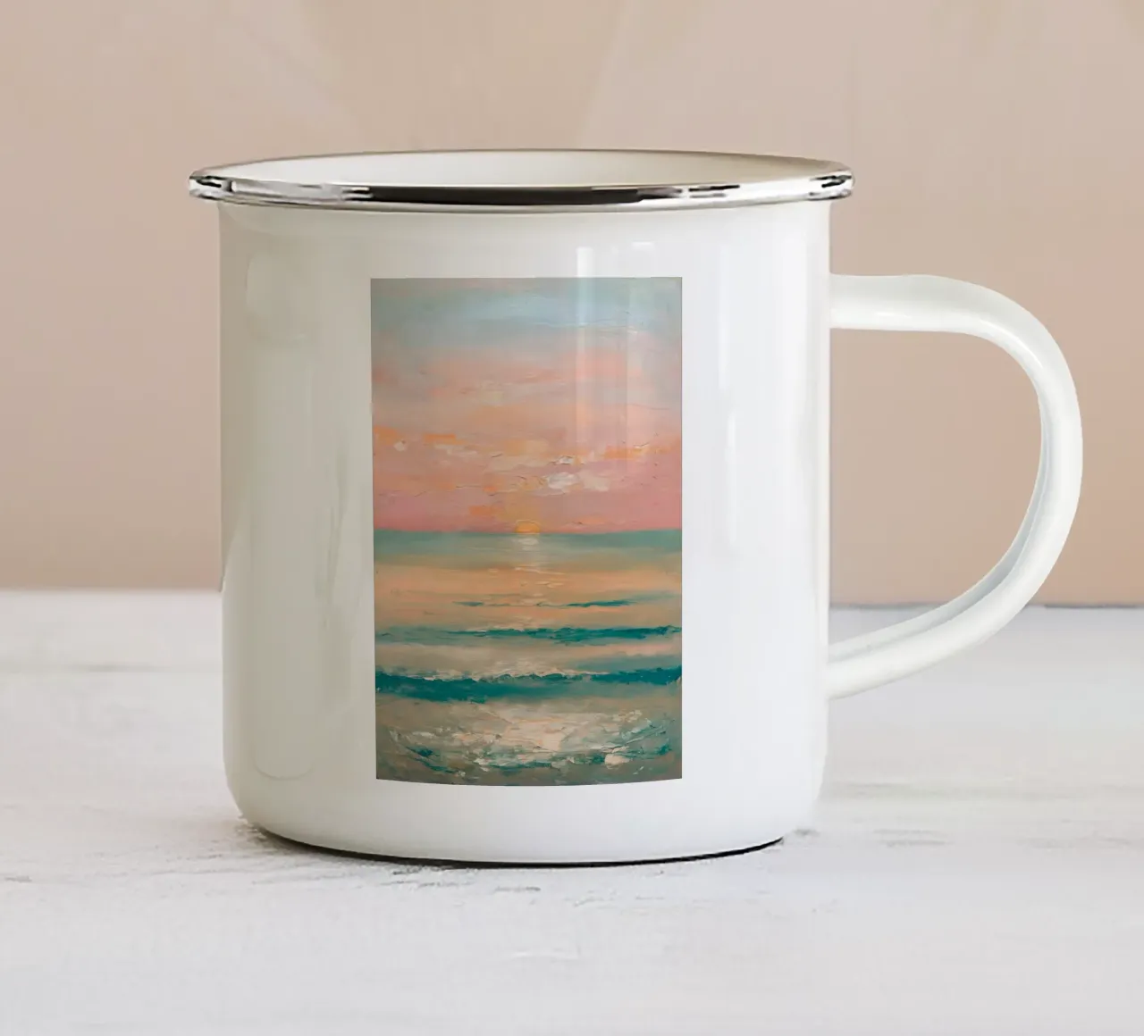 Orizzonte sereno tazza in smalto da logic