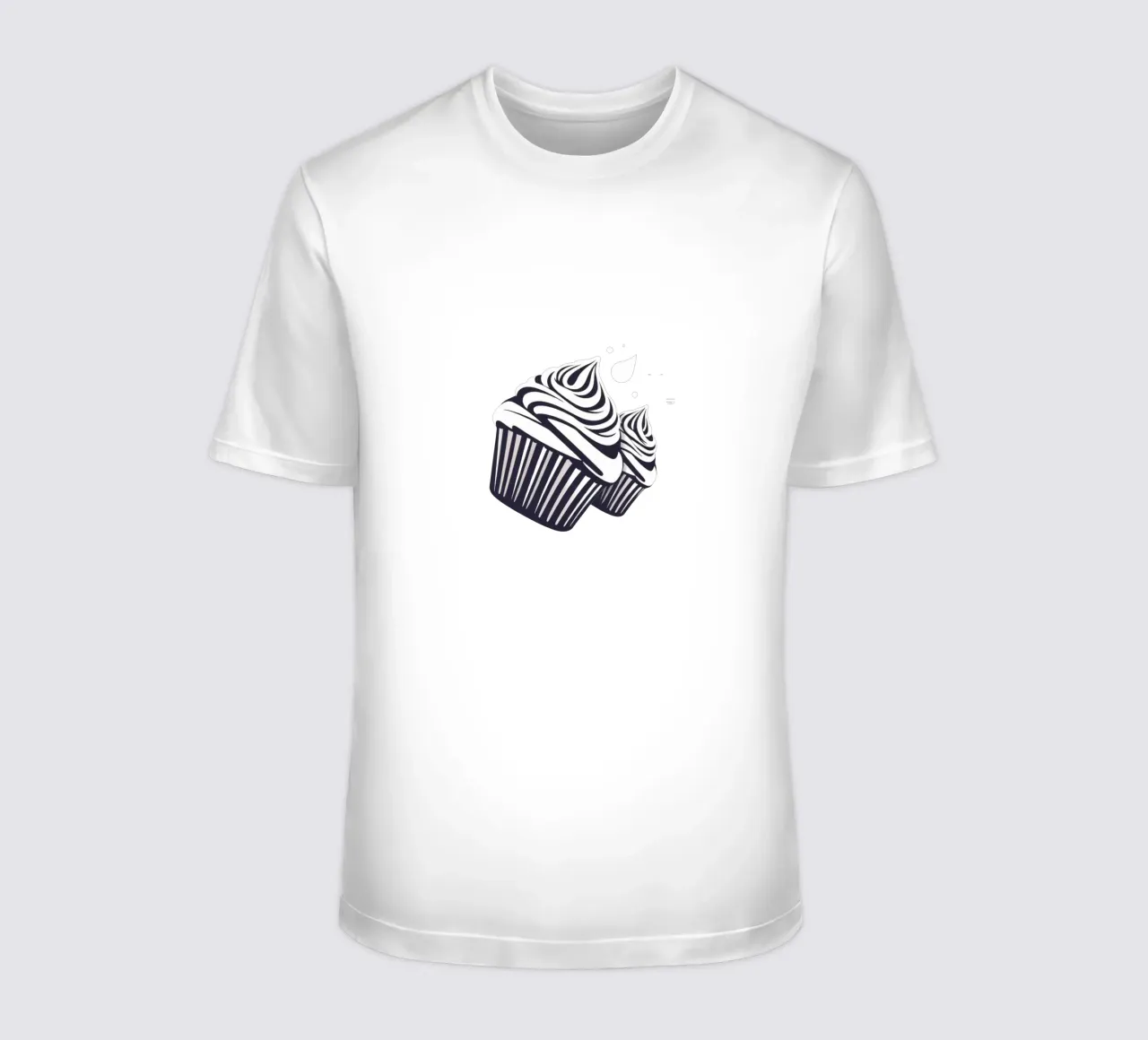 Two elegantly designed cupcakes with swirled frosting t-shirt by DesignDoodle
