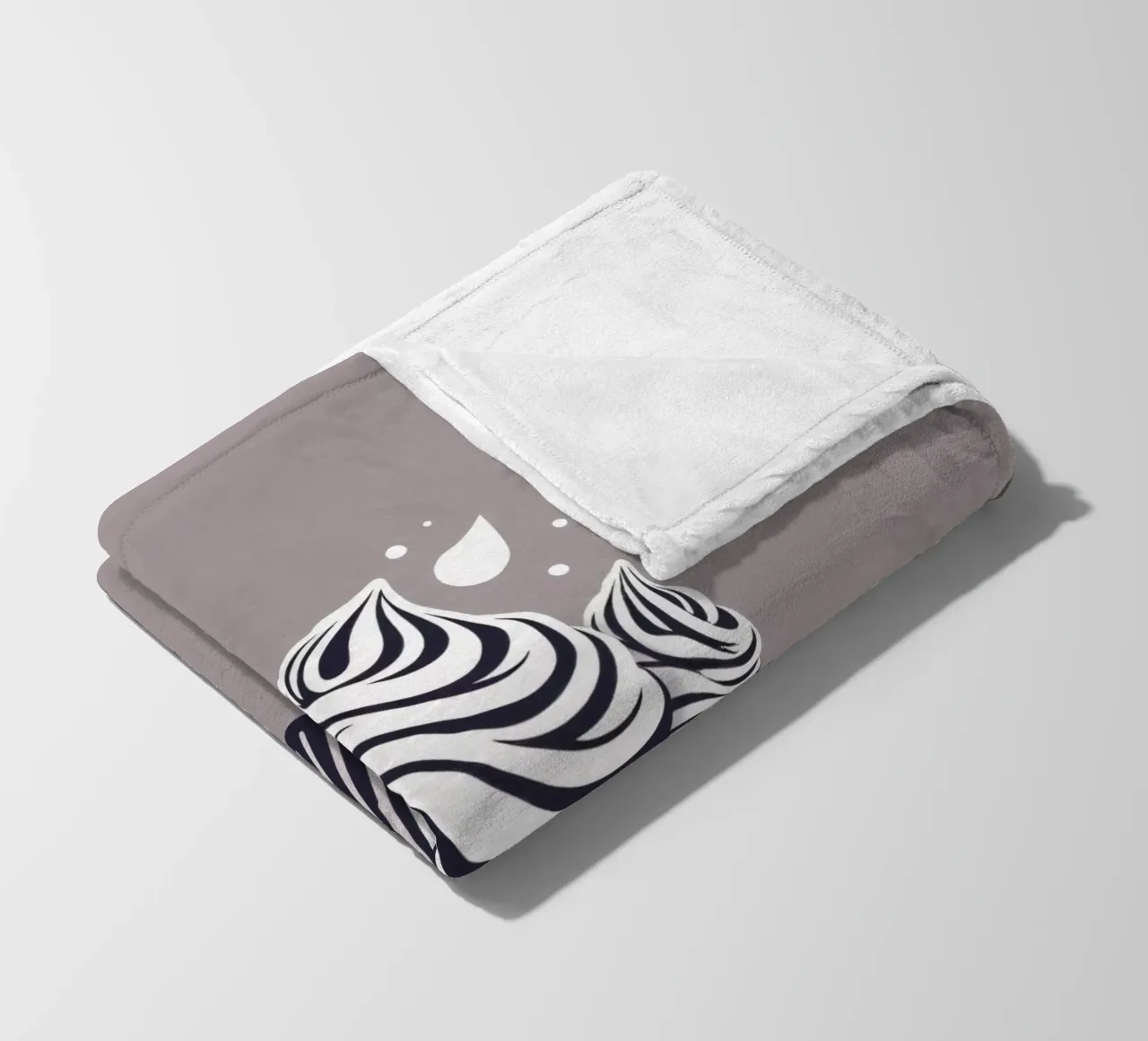 Two elegantly designed cupcakes with swirled frosting fleece blanket by DesignDoodle