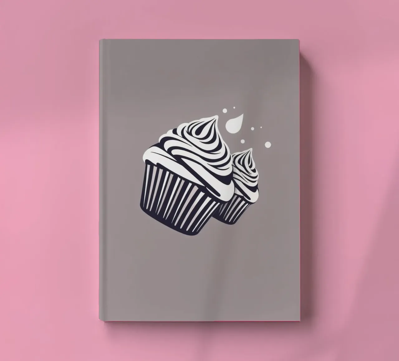 Two elegantly designed cupcakes with swirled frosting notebook by DesignDoodle