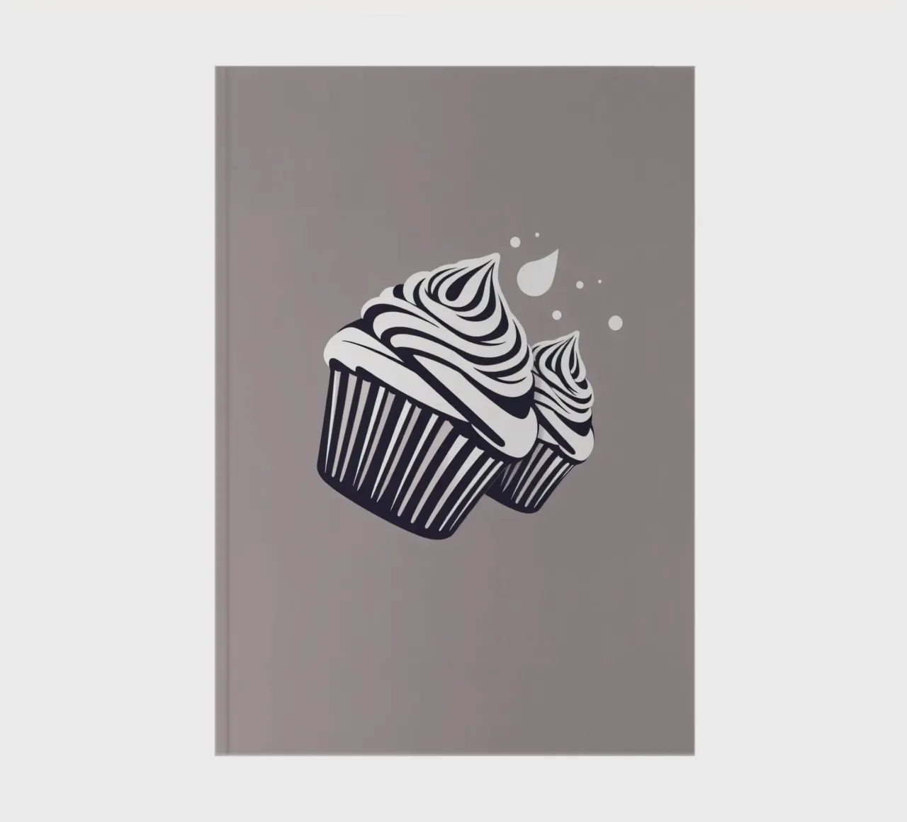 Two elegantly designed cupcakes with swirled frosting notebook by DesignDoodle