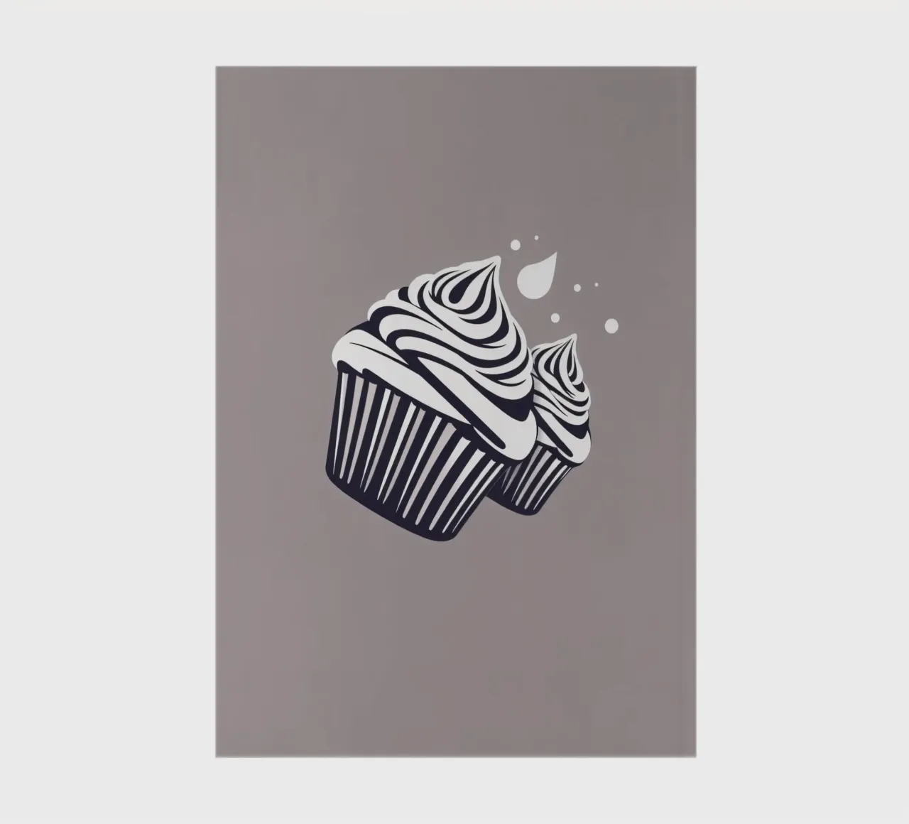 Two elegantly designed cupcakes with swirled frosting notebook by DesignDoodle