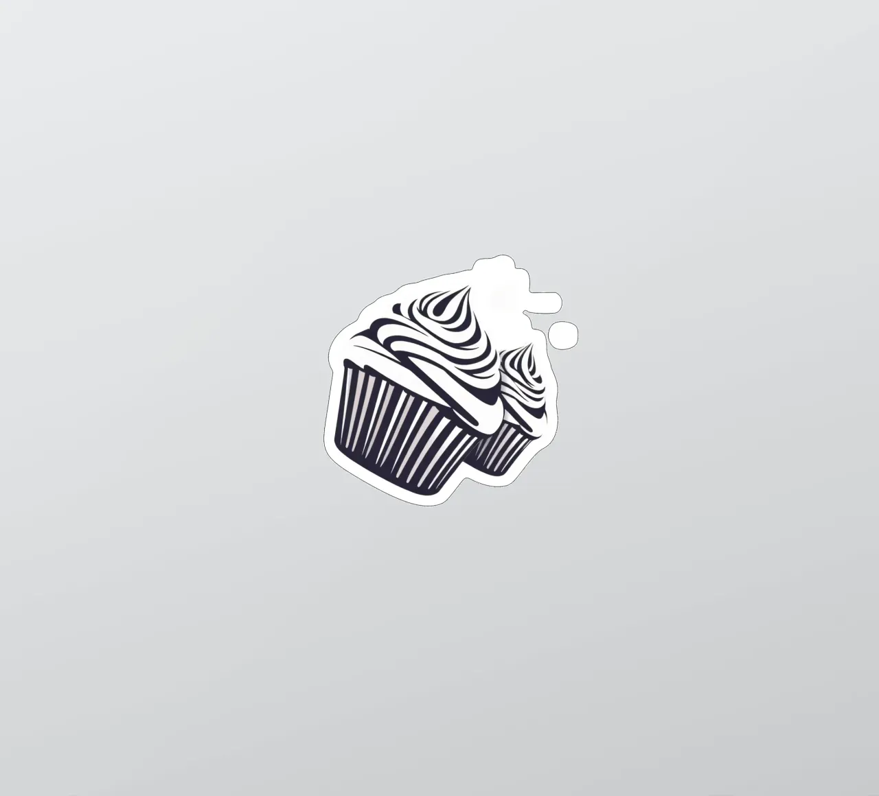 Two elegantly designed cupcakes with swirled frosting sticker by DesignDoodle