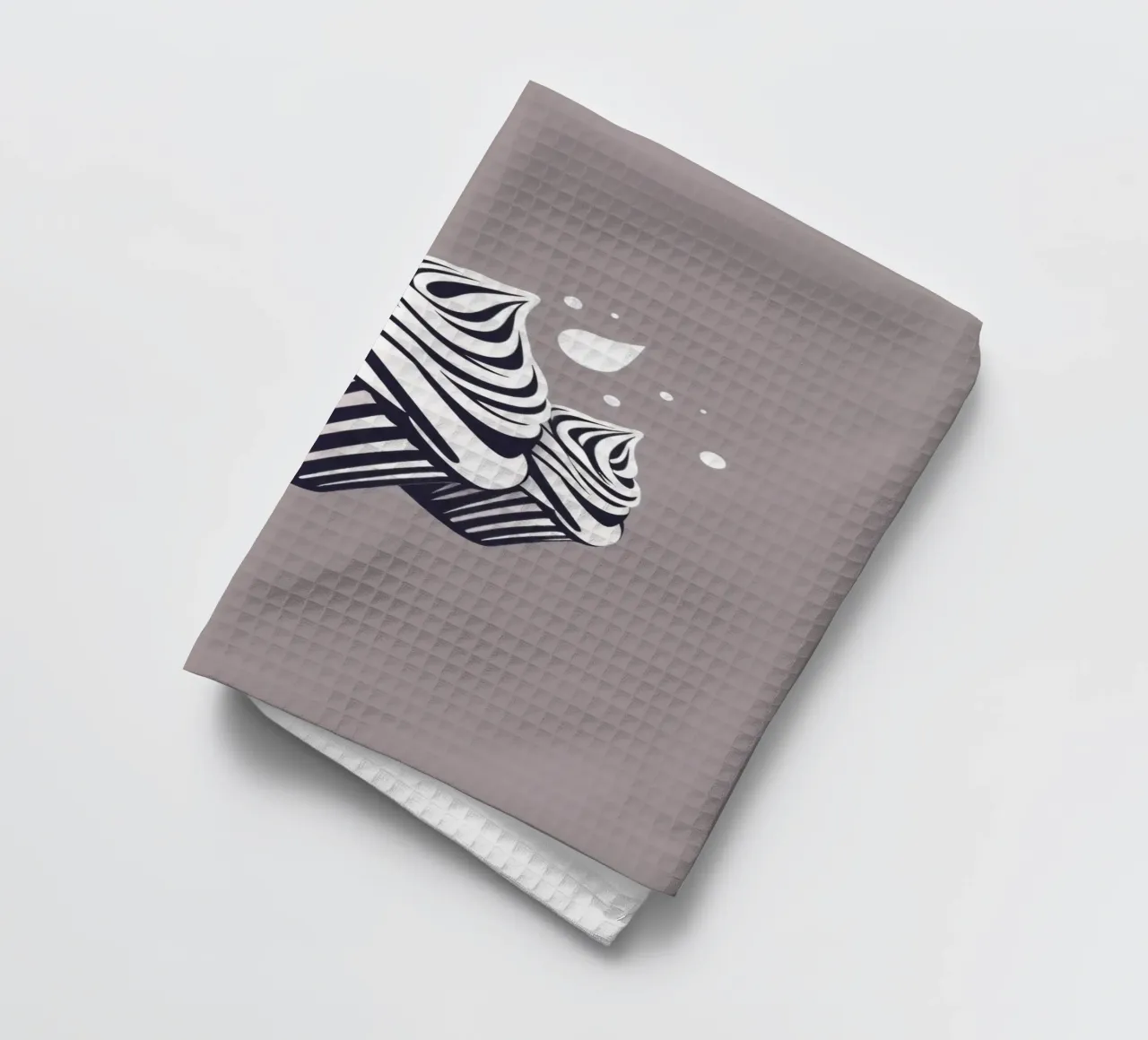 Due cupcake dall'elegante design con glassa a spirale canovaccio da cucina da DesignDoodle