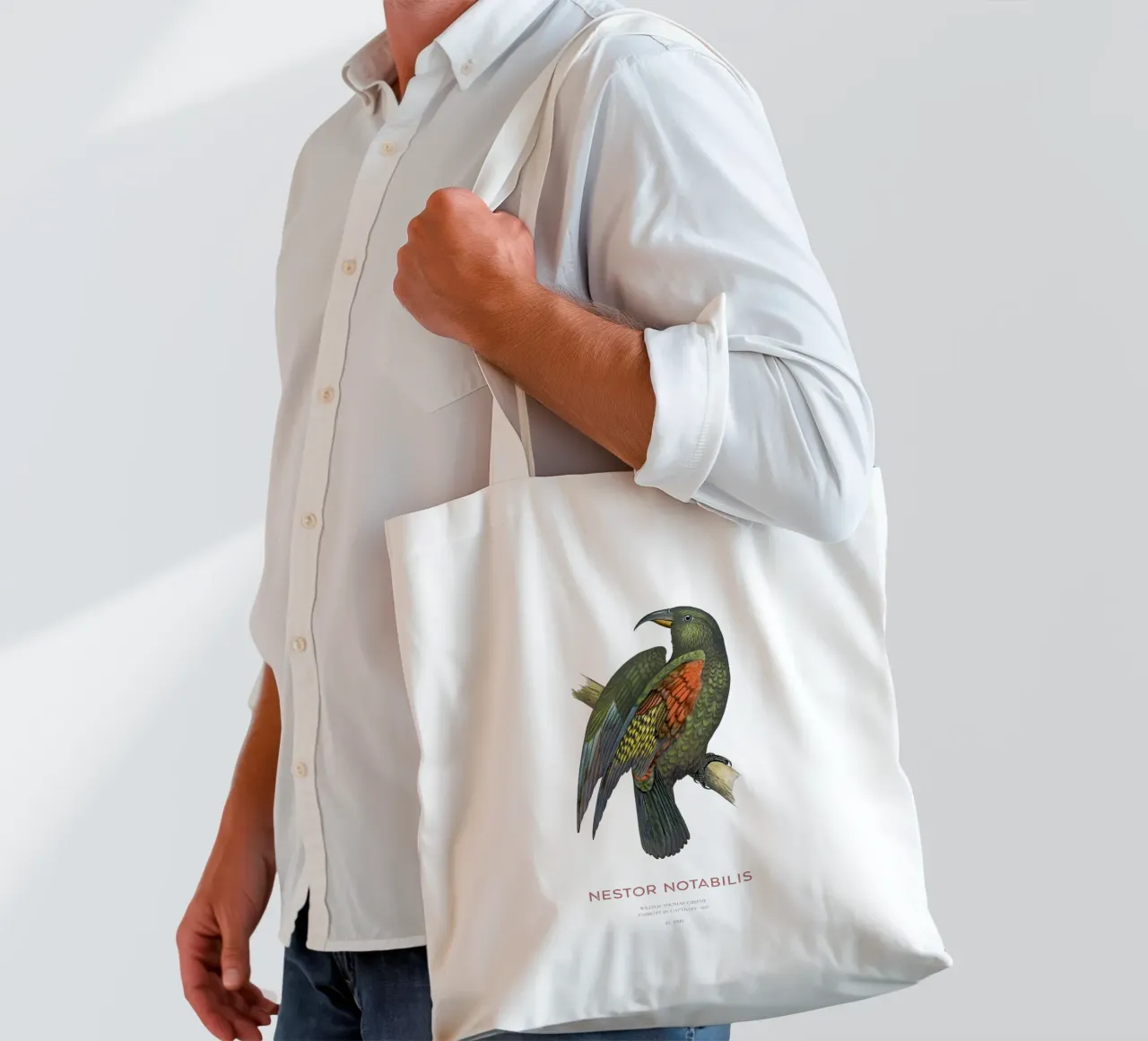 Kea o Nestor notabilis borsa in juta da Vintagrafica