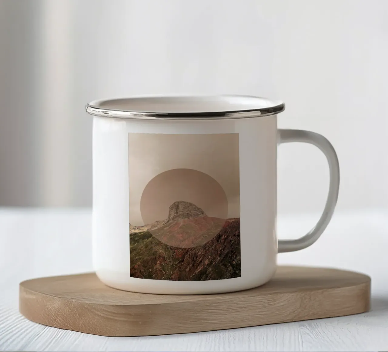 Mania Landscapes Circular 2 Andes (Peru) tazza in smalto da Mania Print Collection