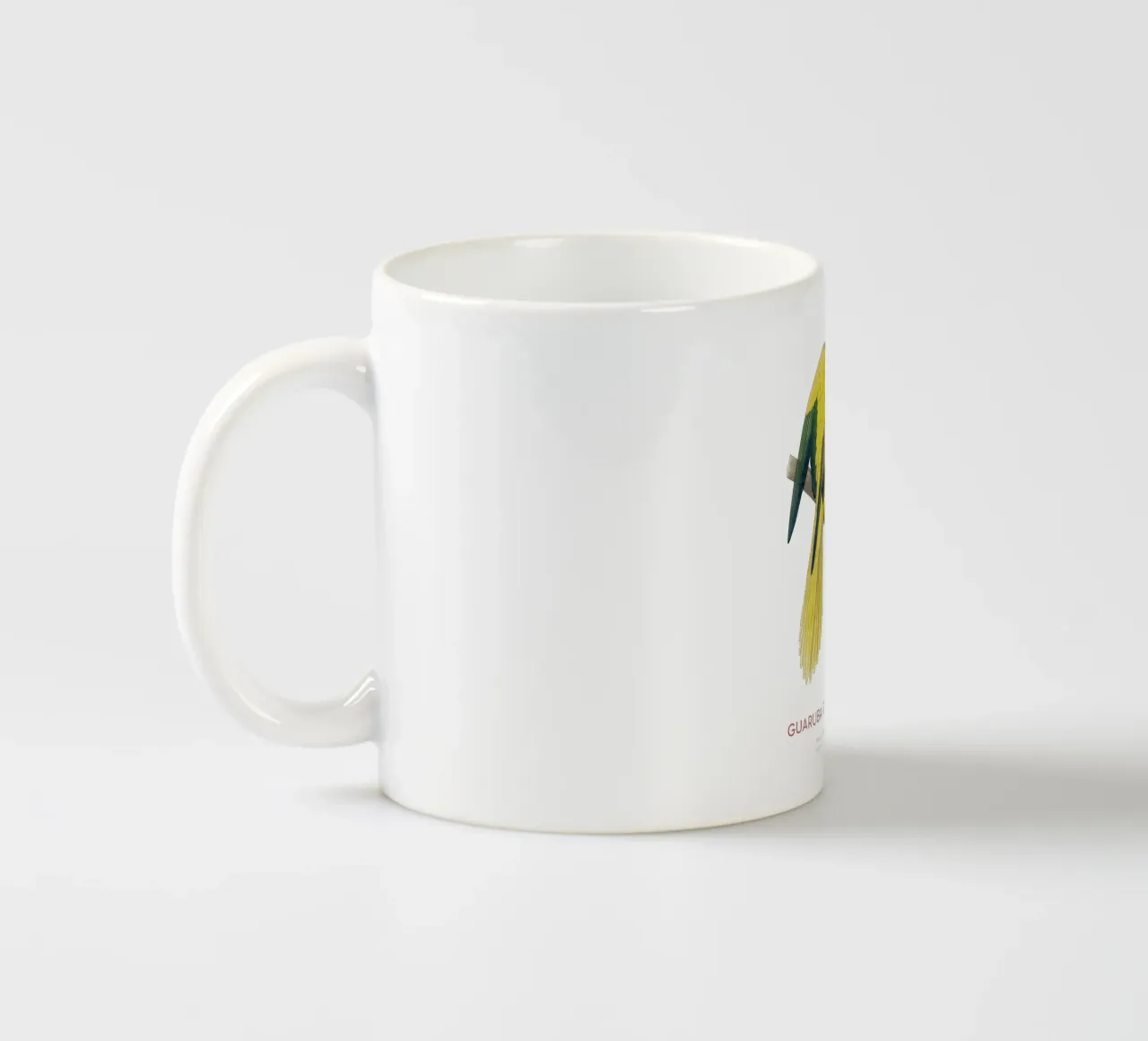Parrocchetto d'oro o Guaruba guarouba tazza in ceramica da Vintagrafica