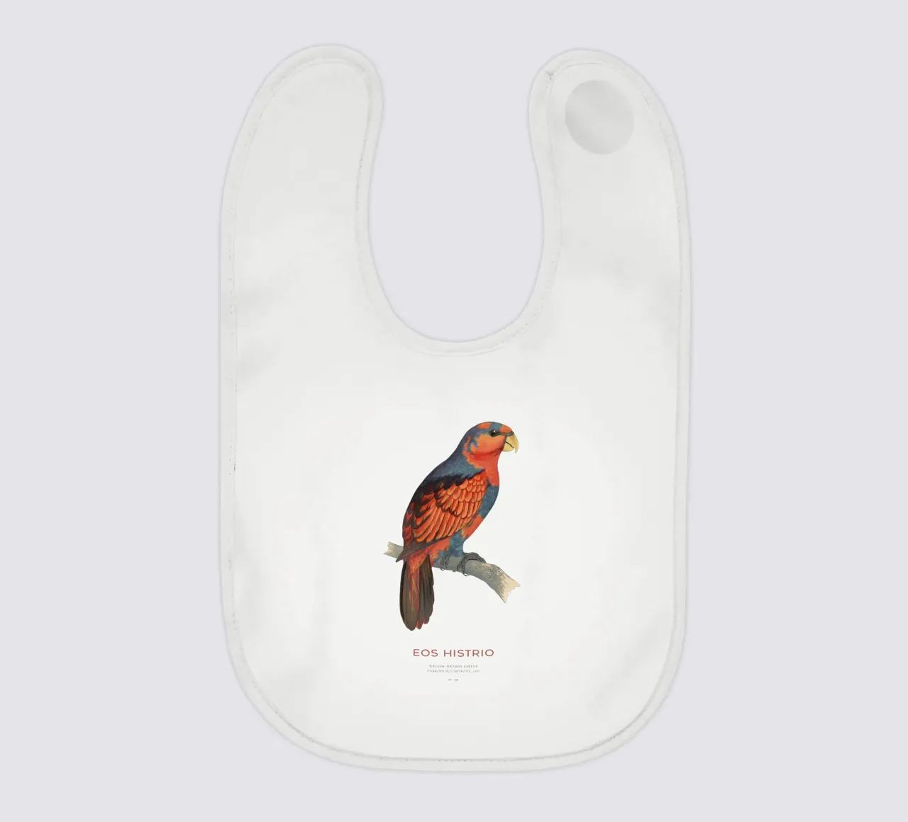 Rotblauer Lori oder Eos histrio Babylätzchen von Vintagrafica