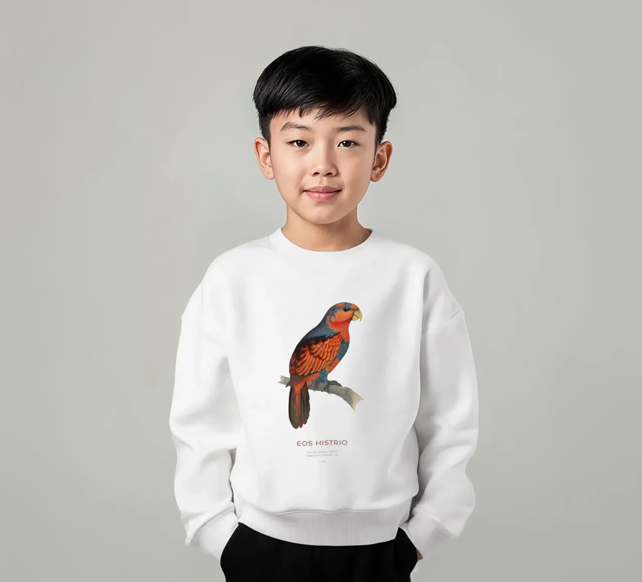 Rotblauer Lori oder Eos histrio Kinder Sweatshirt von Vintagrafica