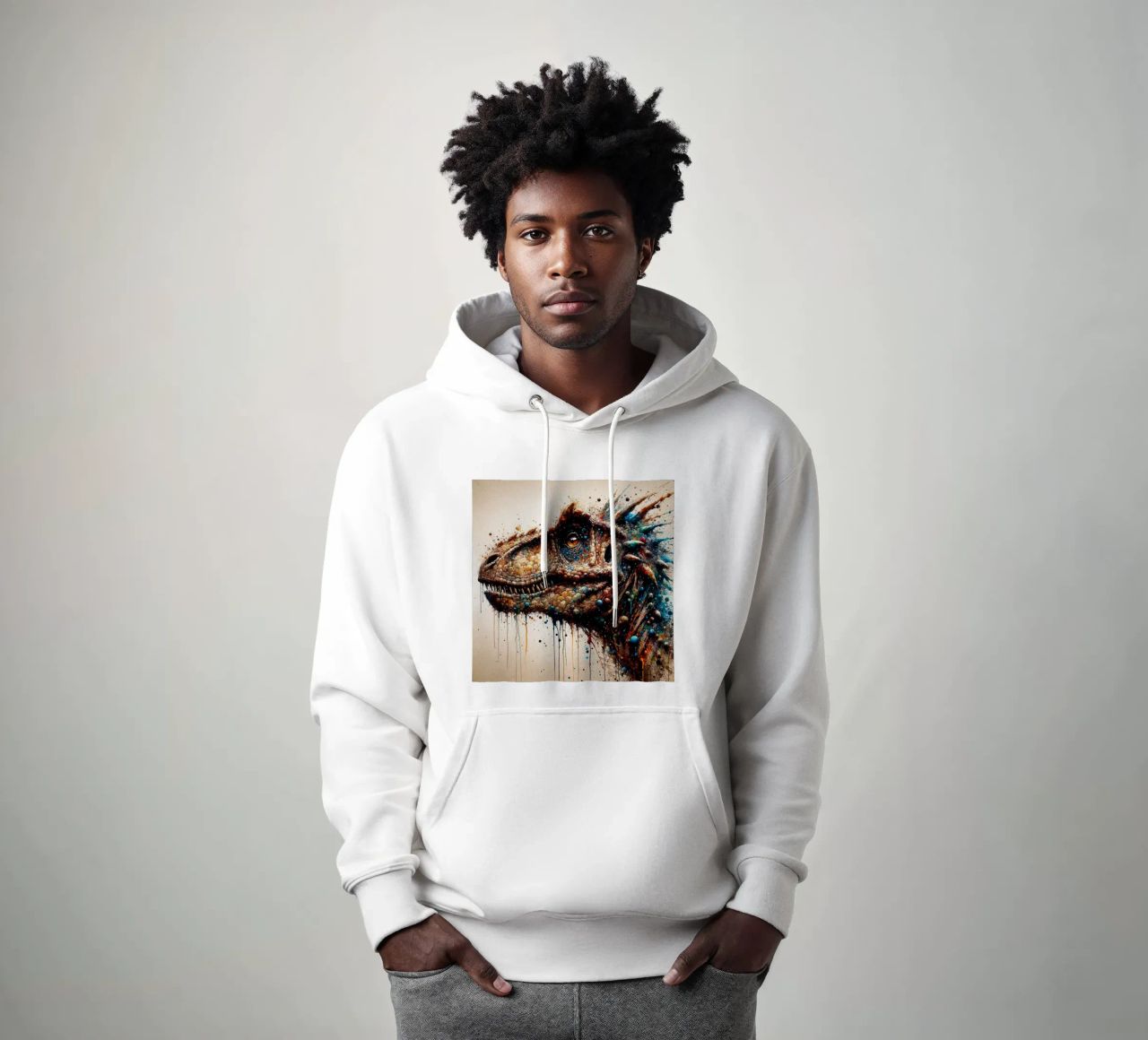 Dinosaurio poderoso sudadera con capucha de Chromatic Fusion Studio
