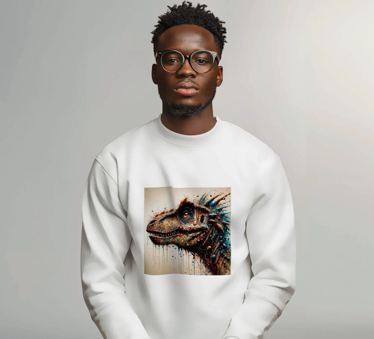 Dinosaurio poderoso sudadera de Chromatic Fusion Studio