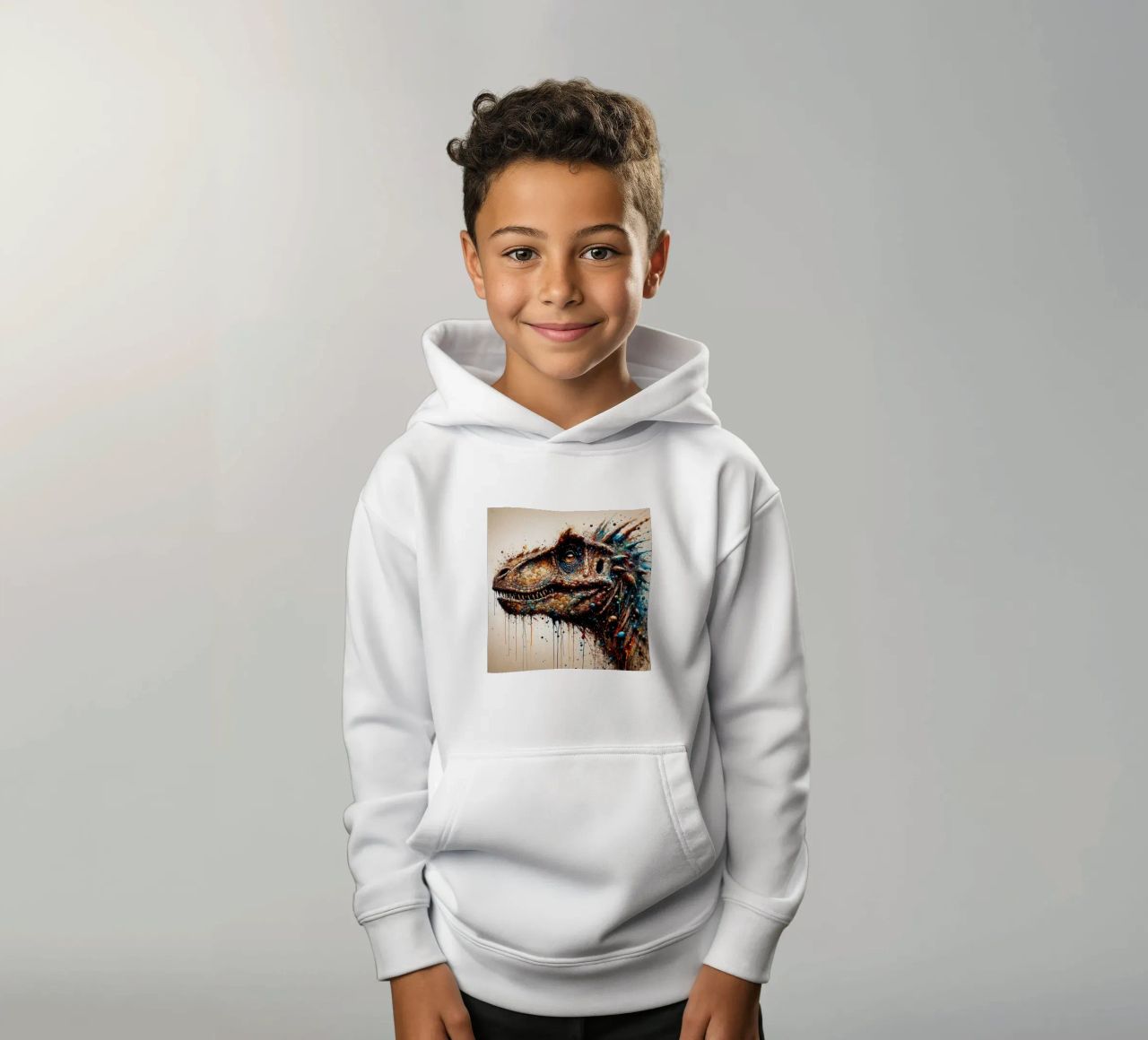 Dinosaurio poderoso sudadera con capucha para niño de Chromatic Fusion Studio