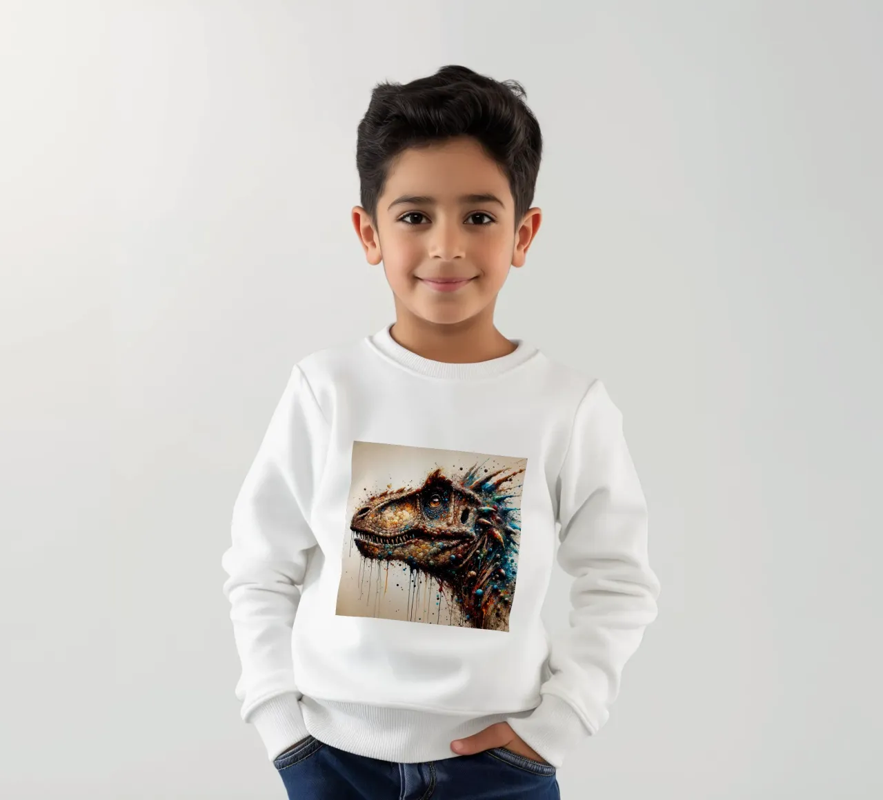 Dinosauro potente felpa bambino da Chromatic Fusion Studio