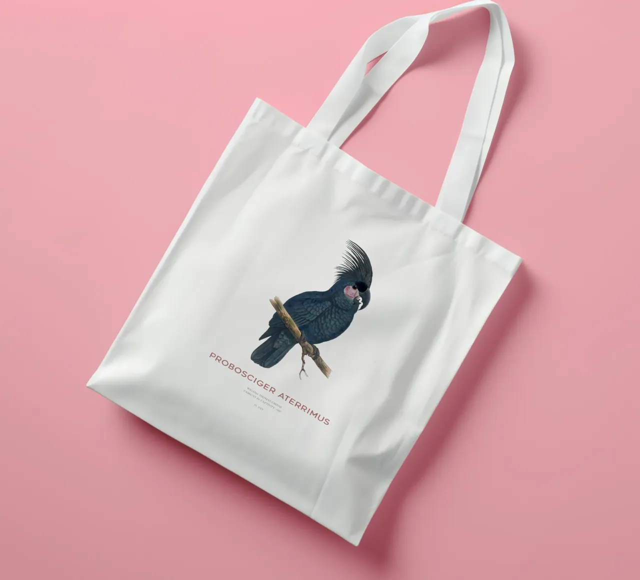 Cacatua delle palme o Probosciger aterrimus borsa in juta da Vintagrafica