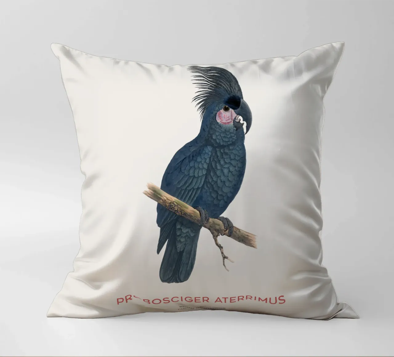 Cacatua delle palme o Probosciger aterrimus cuscino da Vintagrafica