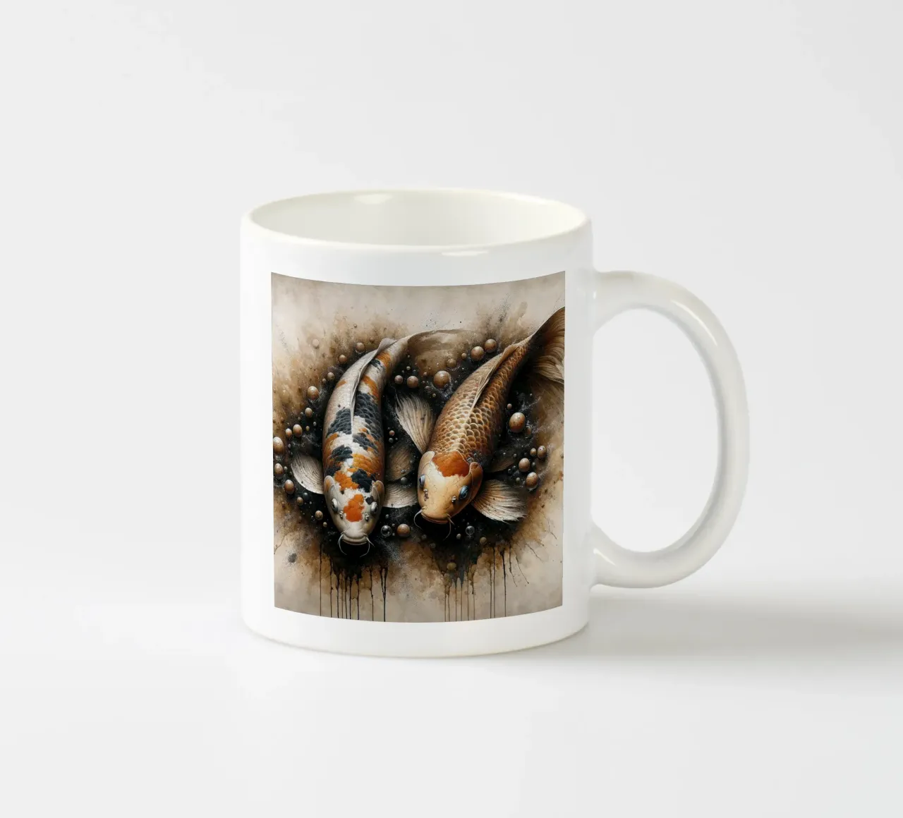 Pesci Koi potenti tazza in ceramica da Chromatic Fusion Studio