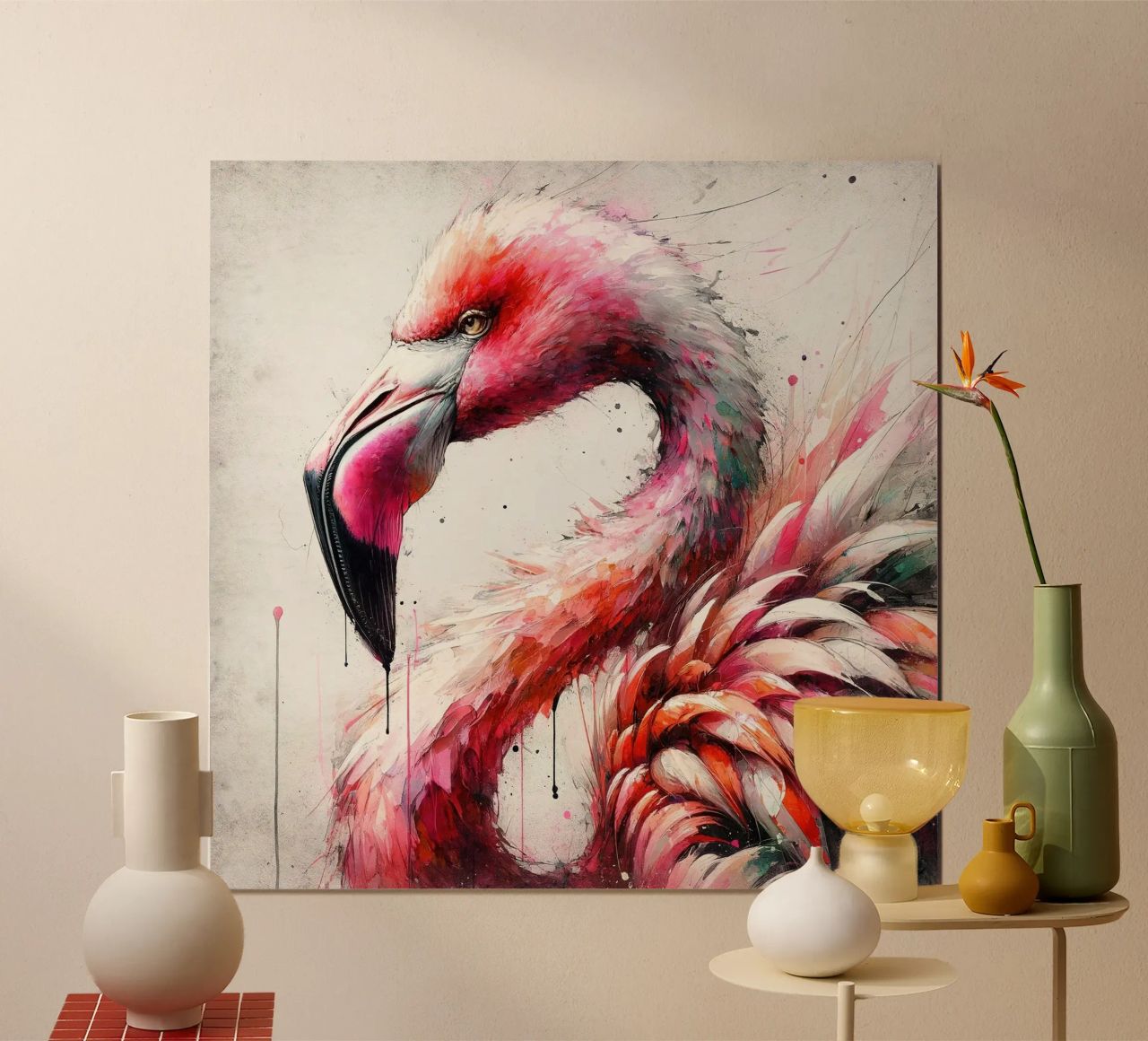 Aquarell Flamingo Poster von Chromatic Fusion Studio