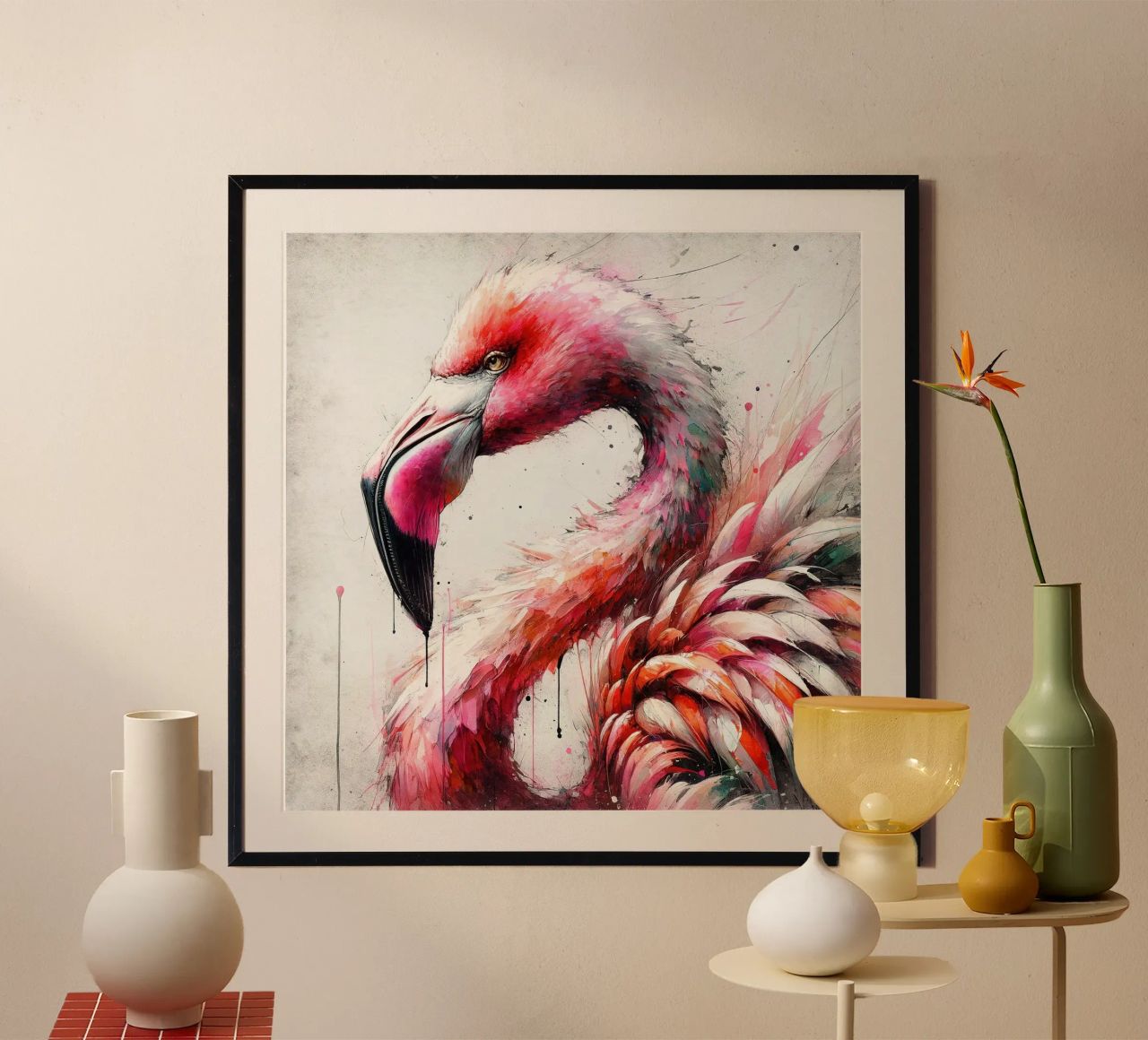 Aquarell Flamingo Poster von Chromatic Fusion Studio