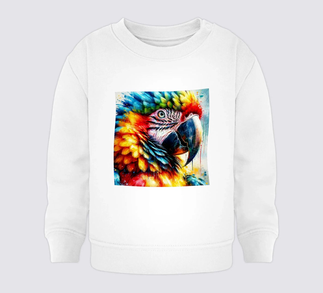 Pappagallo colorato felpa neonato da Chromatic Fusion Studio