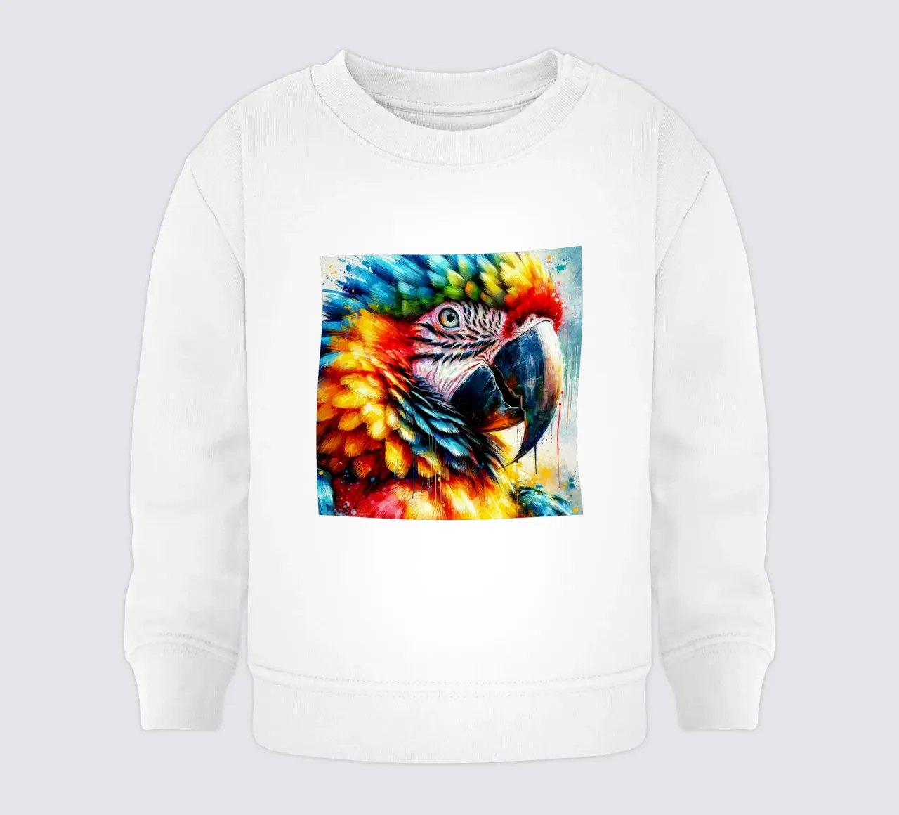 Pappagallo colorato felpa neonato da Chromatic Fusion Studio