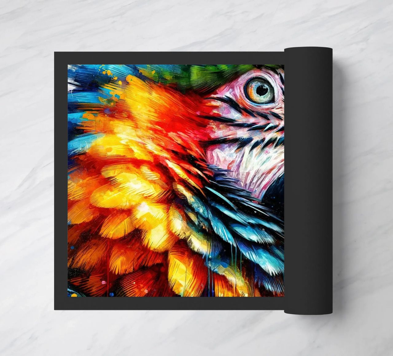 Pappagallo colorato zerbino da Chromatic Fusion Studio