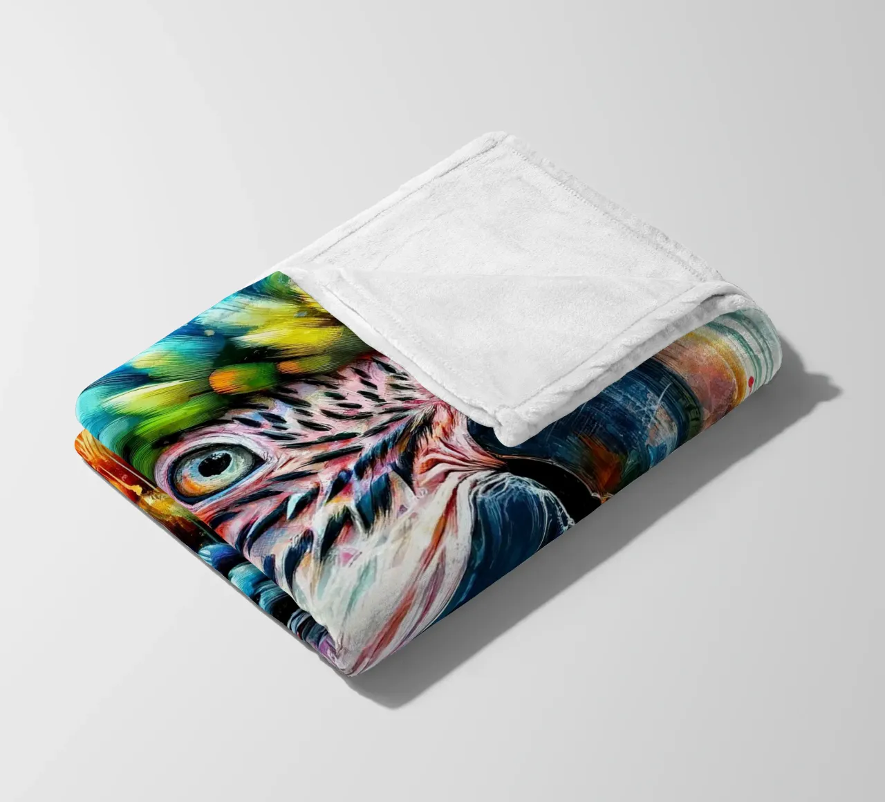 Pappagallo colorato coperta in pile da Chromatic Fusion Studio