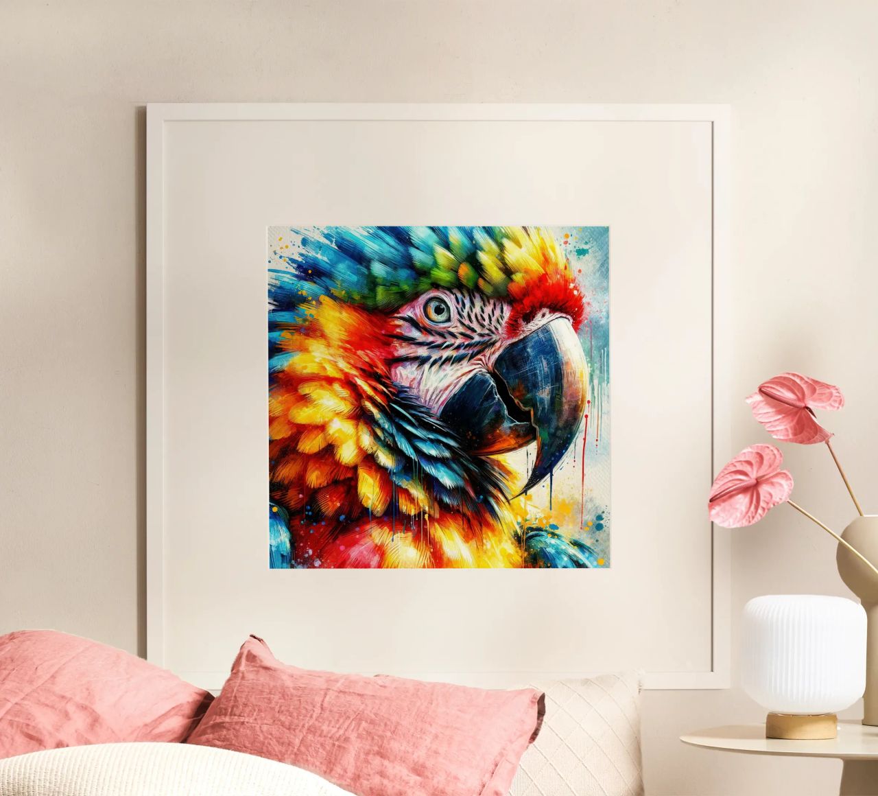 Perroquet Color Burst poster de Chromatic Fusion Studio